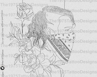 the 1975 Matty robbers artwork- tattoo design