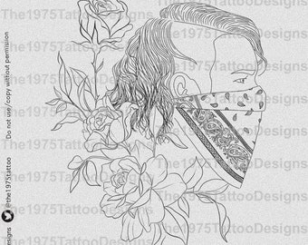 the 1975 Matty robbers artwork- tattoo design