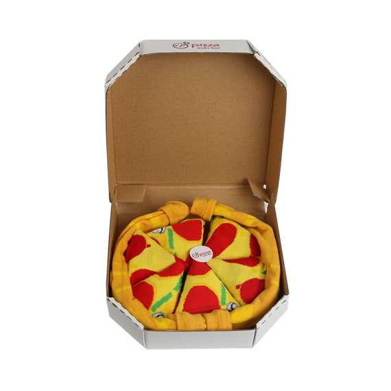 PIZZA SOCKS BOX Pepperoni 4 Pairs Cotton Socks Unisex Funny Etsy