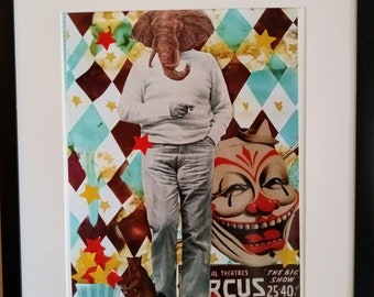 Cool With Clowns Analog Collage Print