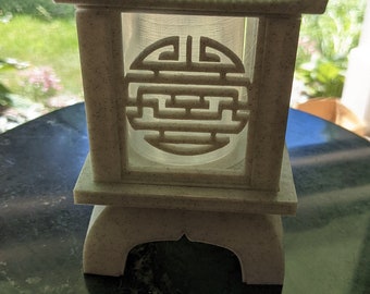 Garden Lantern Japanese/Oriental style (Stone Look with Swap-able Panels)