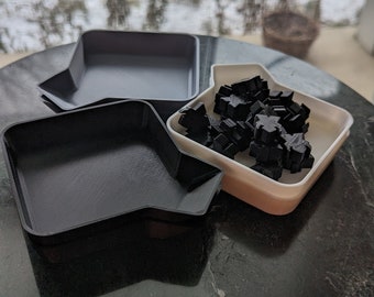 Set of Stackable (GRAYSCALE) Game or Small Parts Trays With Funnel Grip (6)