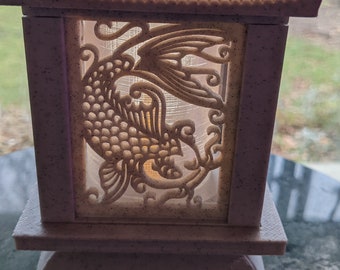 Koi Panel for Japanese Garden Lantern