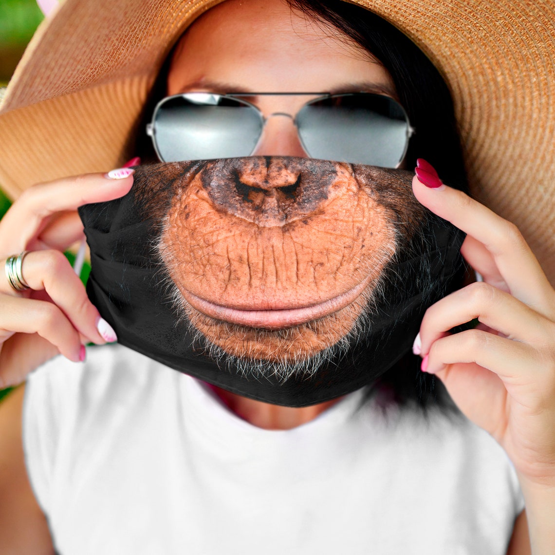 Monkey Face Mask with Nose Wire Halloween Costume Funny Etsy