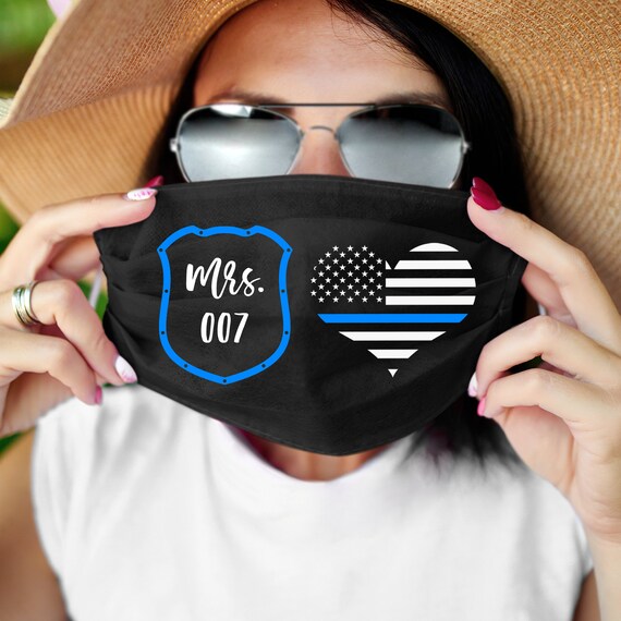 Thin Blue Line Mask Thin Blue Line Face Mask With Nose Wire Etsy Ireland