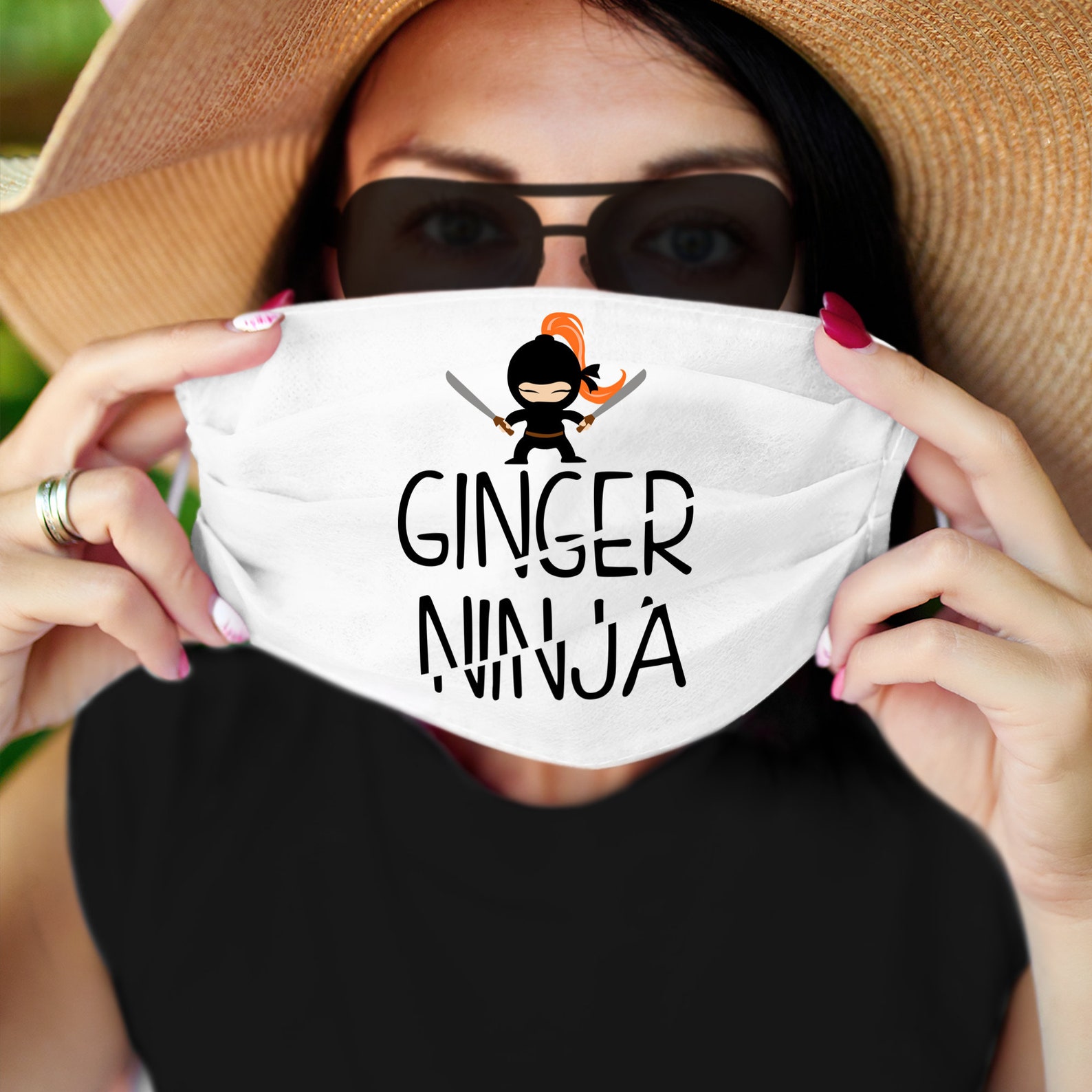 Ginger Ninja Funny Redhead Face Mask Ginger Funny Face ...