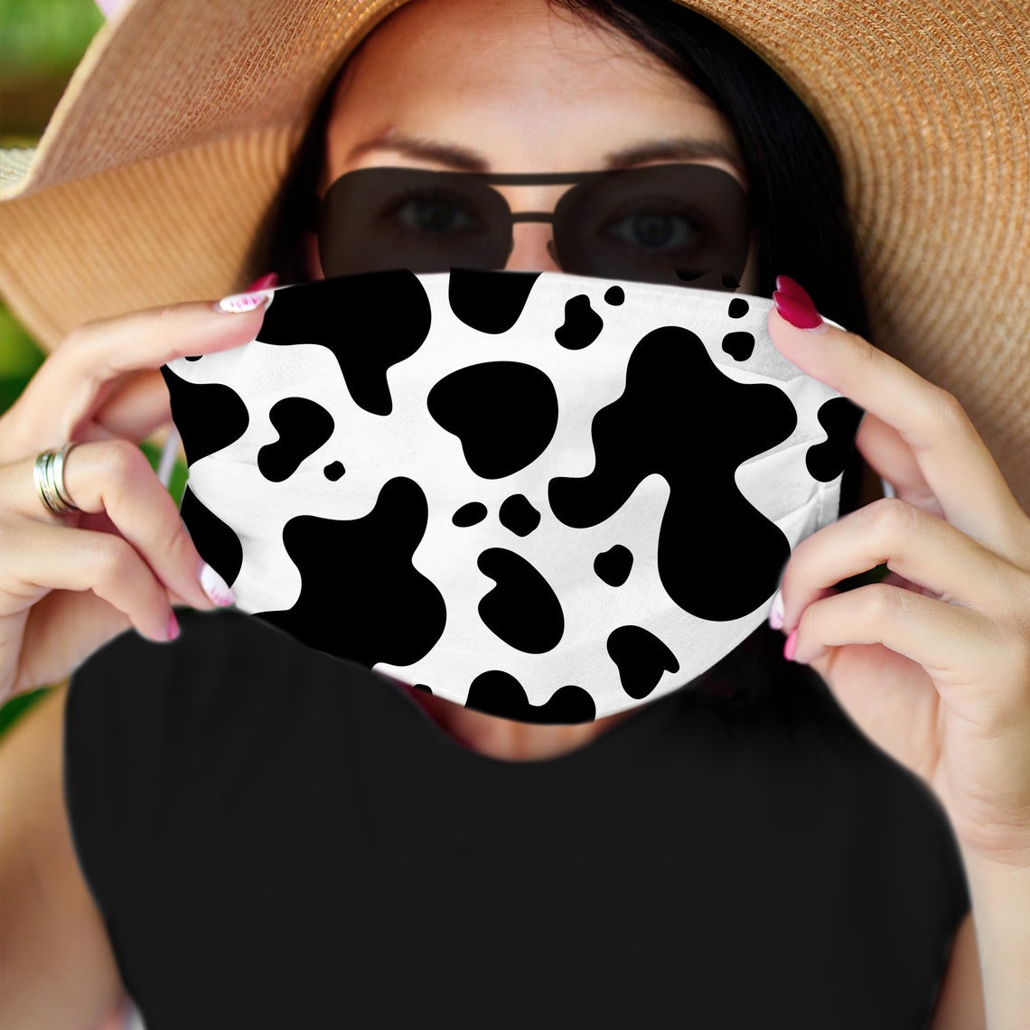 Cow Mask Cow Face Mask With Nose Wire Adjustable Washable Etsy