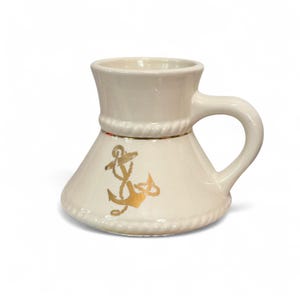 Vintage Nautical Mug Gold Anchor | Sailing Beach House Decor