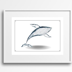 Whale Nursery Wall Art / Watercolor Whale Art/ Ocean Animal Digital Printable for Baby/ Coastal Nursery Decor Boy/ Nautical Nursery Wall Art
