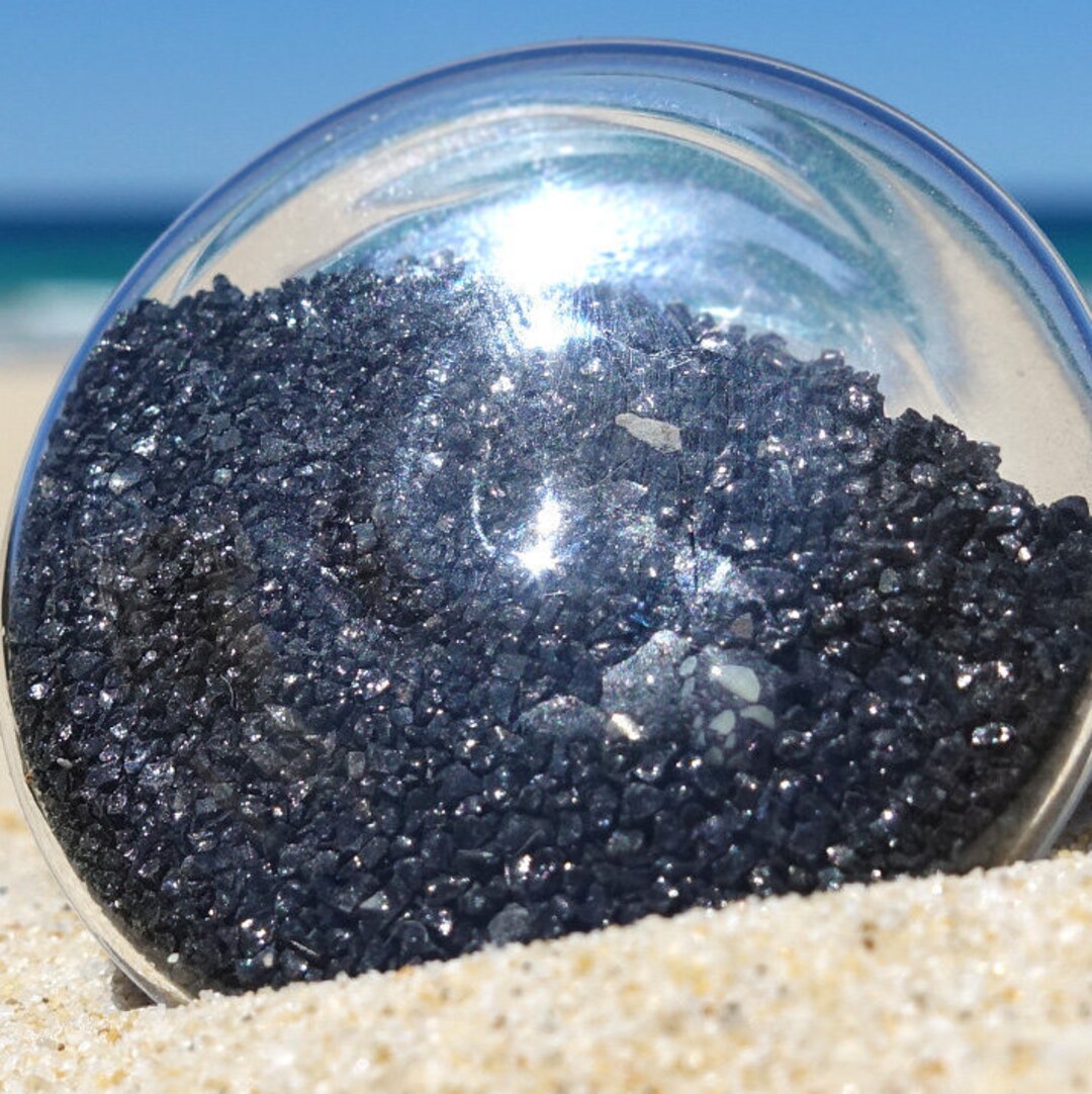 Medium Round Black Beach Sand Ring, Black Beach Sand Ring, Coastal ...