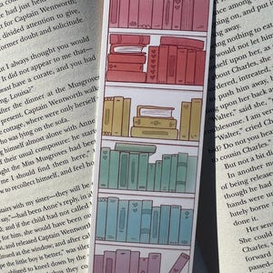 Rainbow Bookcase Bookmark, Cute Bookmarks, Bookish Gifts, Gifts For Readers