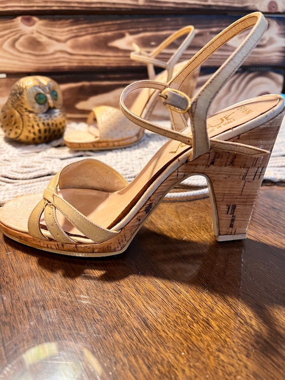 Vintage 70's Platform Shoes/Sandals/Strappy Itali… - image 7