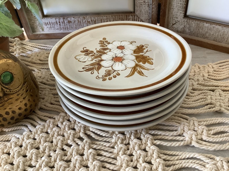 Vintage Japan Stoneware Dish Set Hand Painted Mountain Wood Etsy