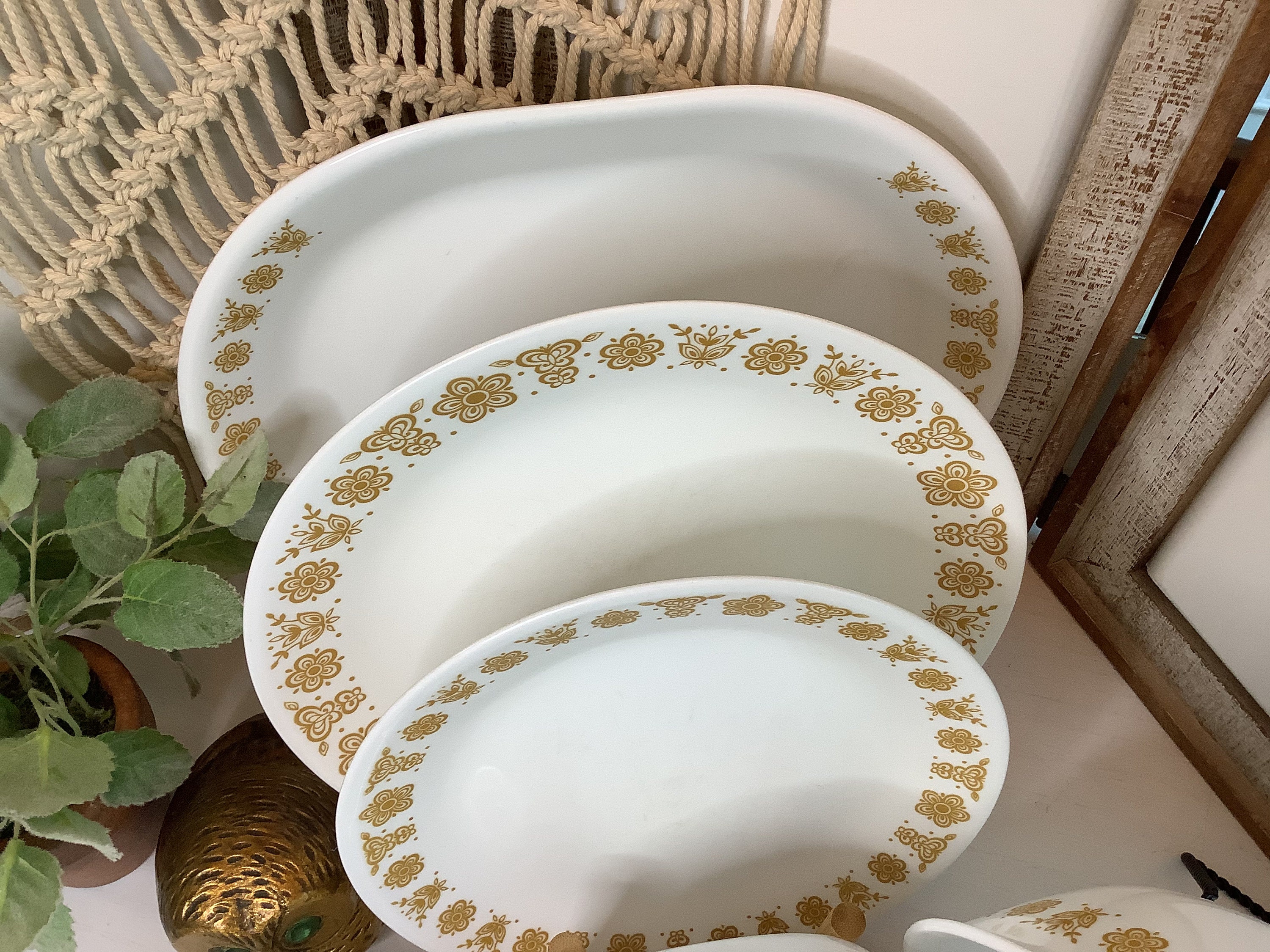 Vintage Corning Ware Corelle USA Butterfly Gold Dinnerware Kitchen  Accessories -  Log Cabin Decor