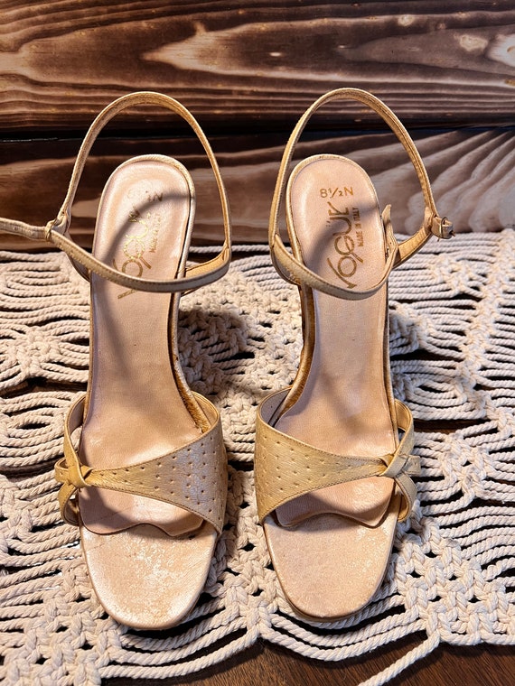 Vintage 70's Platform Shoes/Sandals/Strappy Itali… - image 2