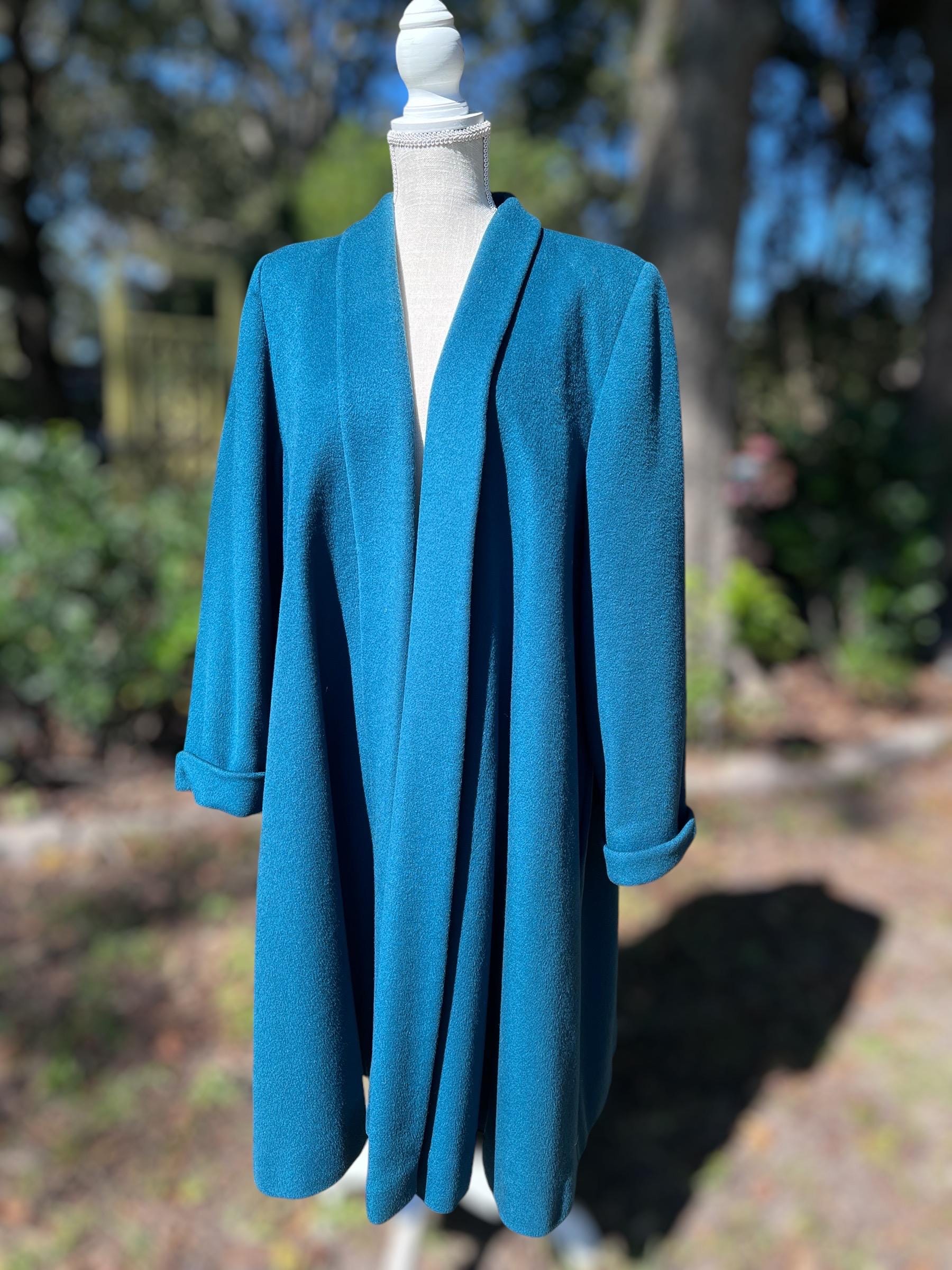 Vintage Christian Dior Swing Wool Coat/size 10 /green/teal Vintage Christian Dior Swing Wool Coat/size 10 /green/teal