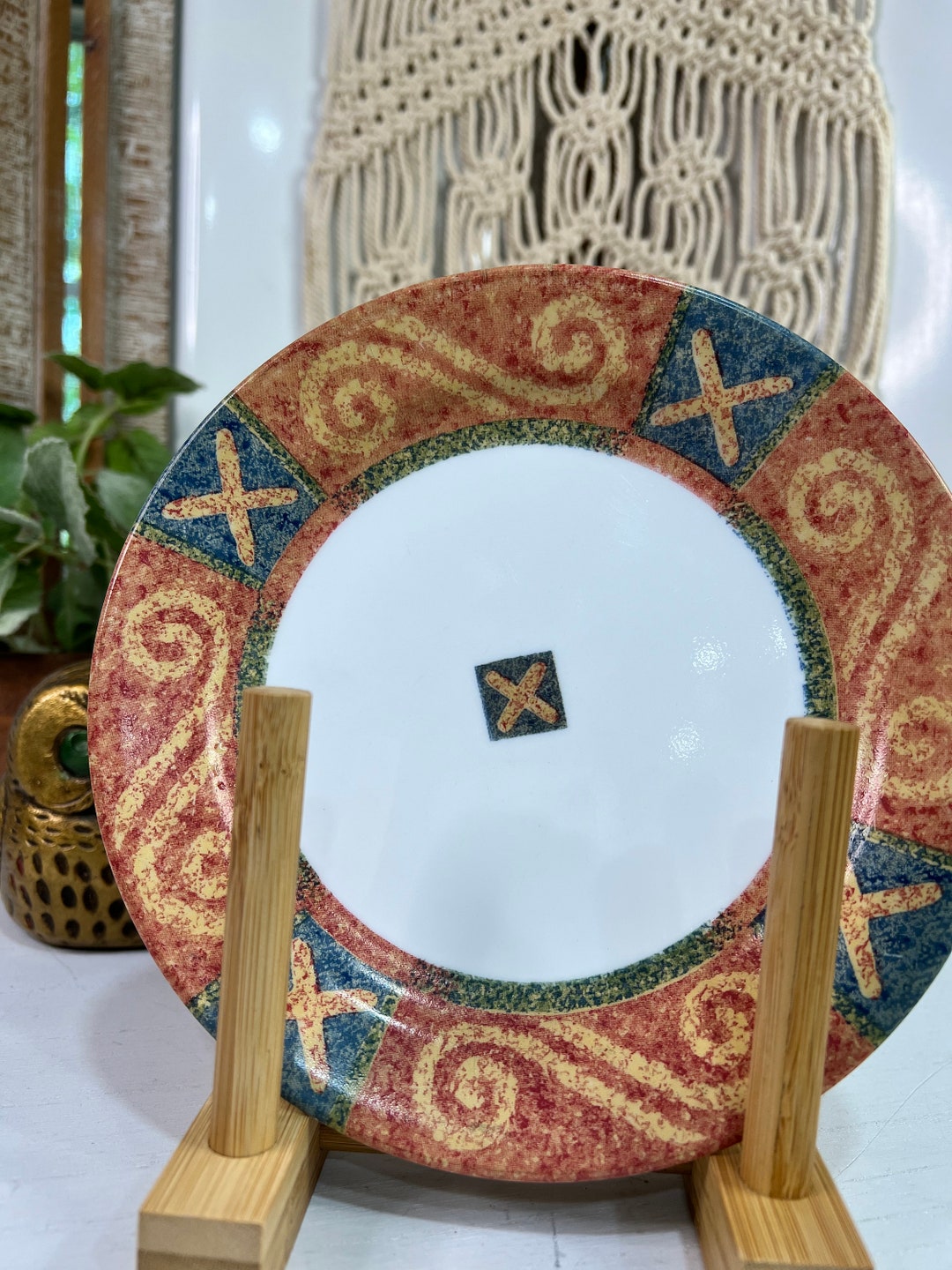 Vintage Corelle Corningware Set of 4 Lunch Plates Pattern Sand Art/1990