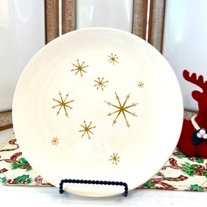 Vintage Mid Century Star Glow/Royal China Plate/Christmas Cookie Plate/Atomic Star Pattern