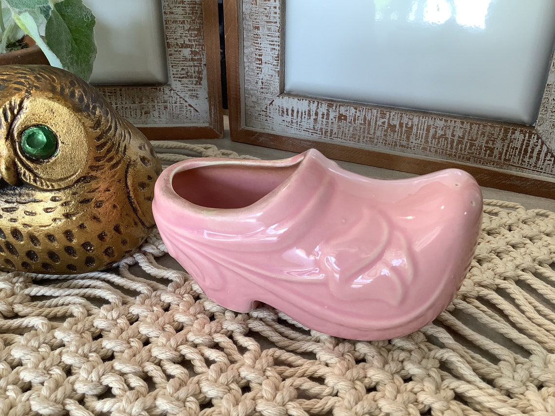 Vintage Ceramic Pink Dutch Shoe/clog Planter/folkart Ceramic | Etsy