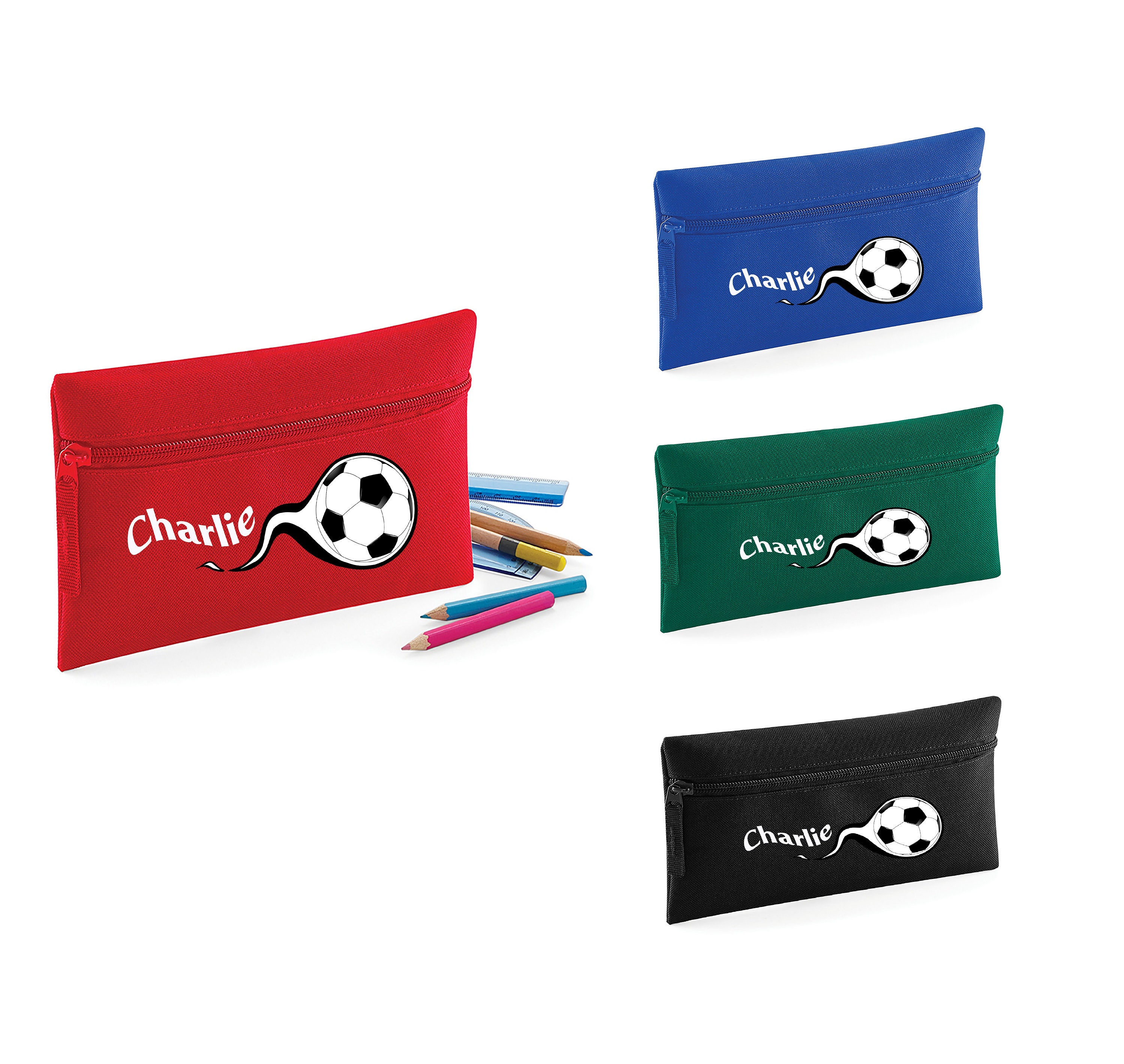 Personalised Football Pencil Case Kids Office Stationary Etsy