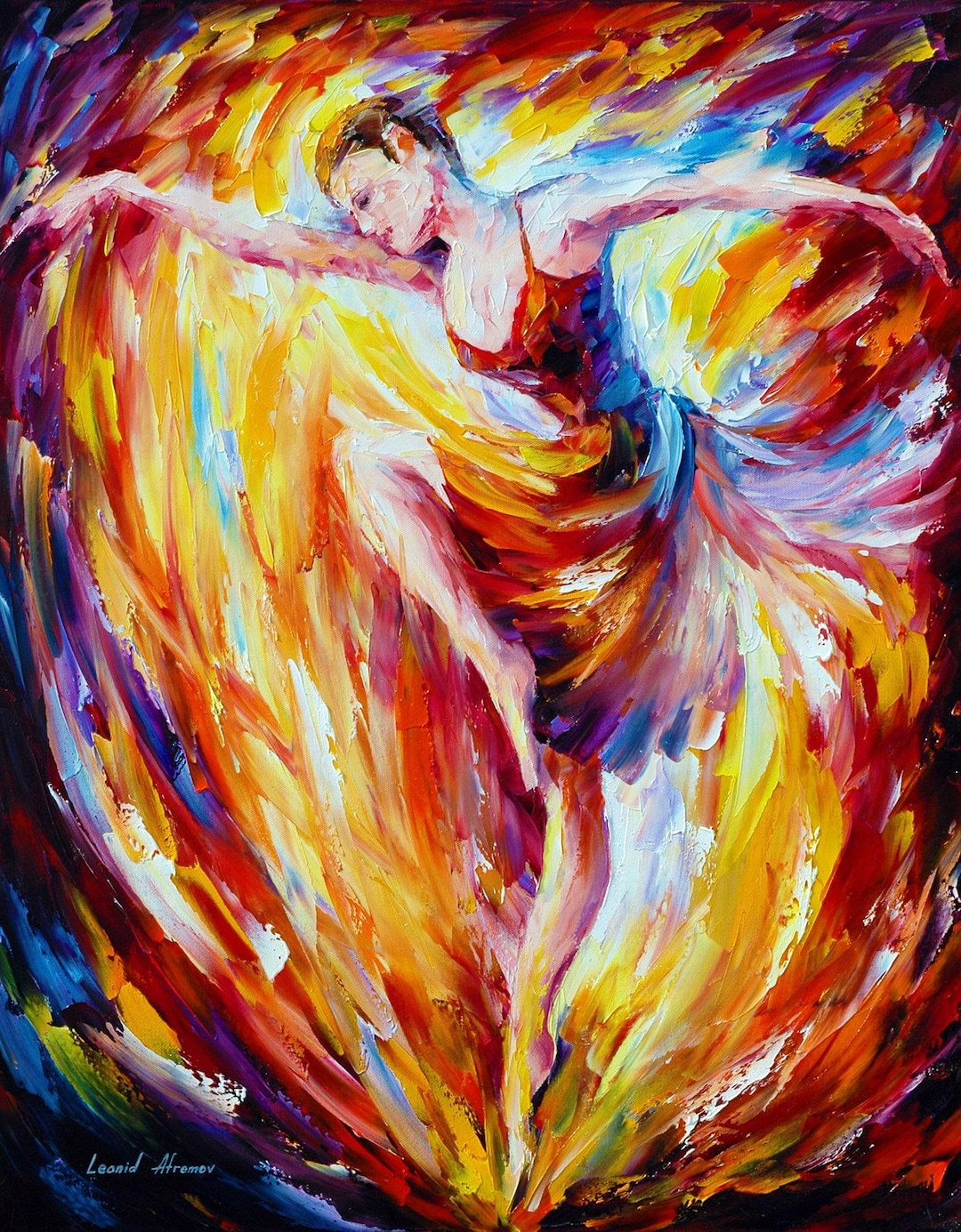 Ballerina Wall Hanging Oil Painting Dance on Canvas by Leonid Afremov ...