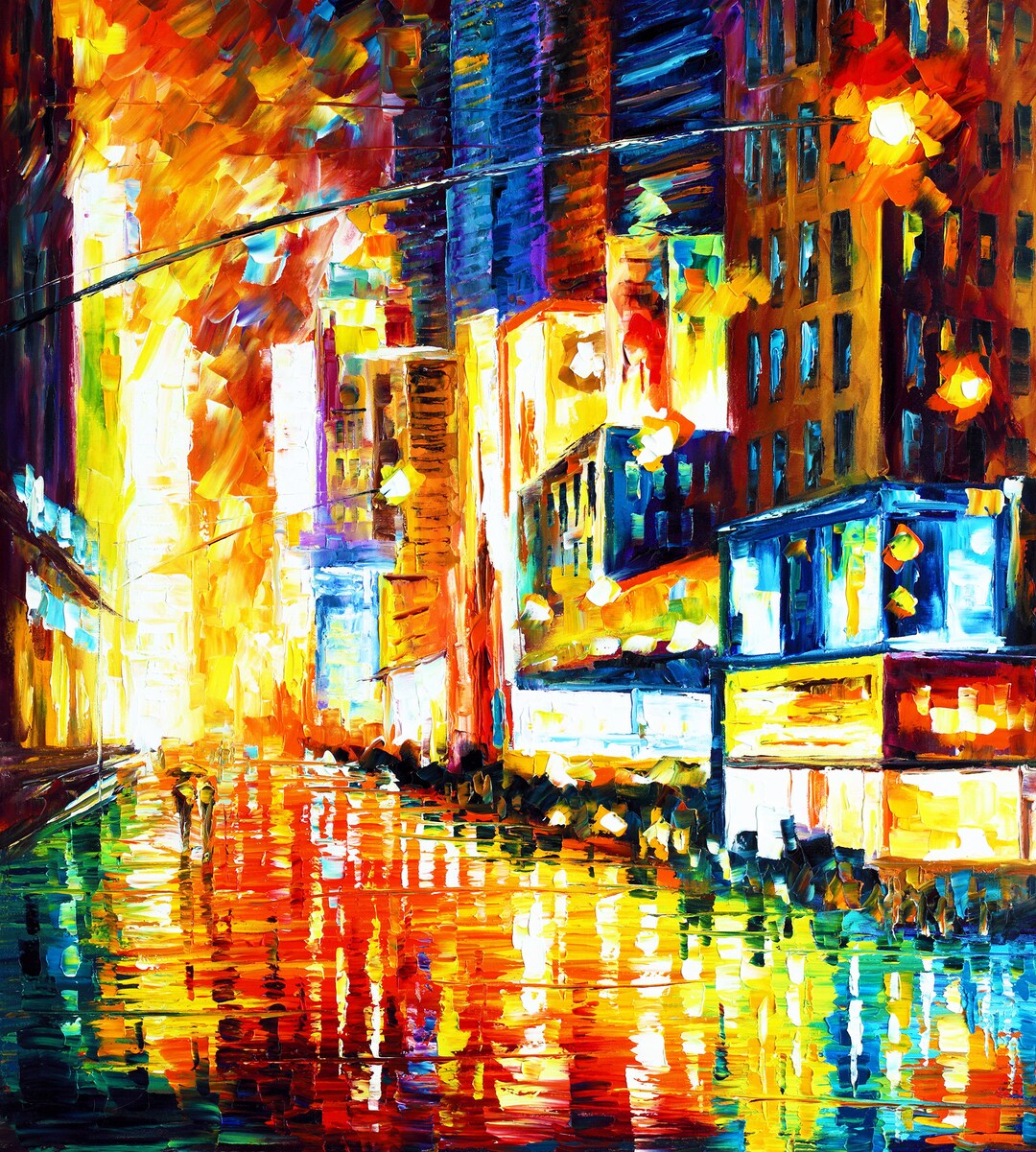Vibrant New York City Canvas Art Times Square Wall Decor by Etsy