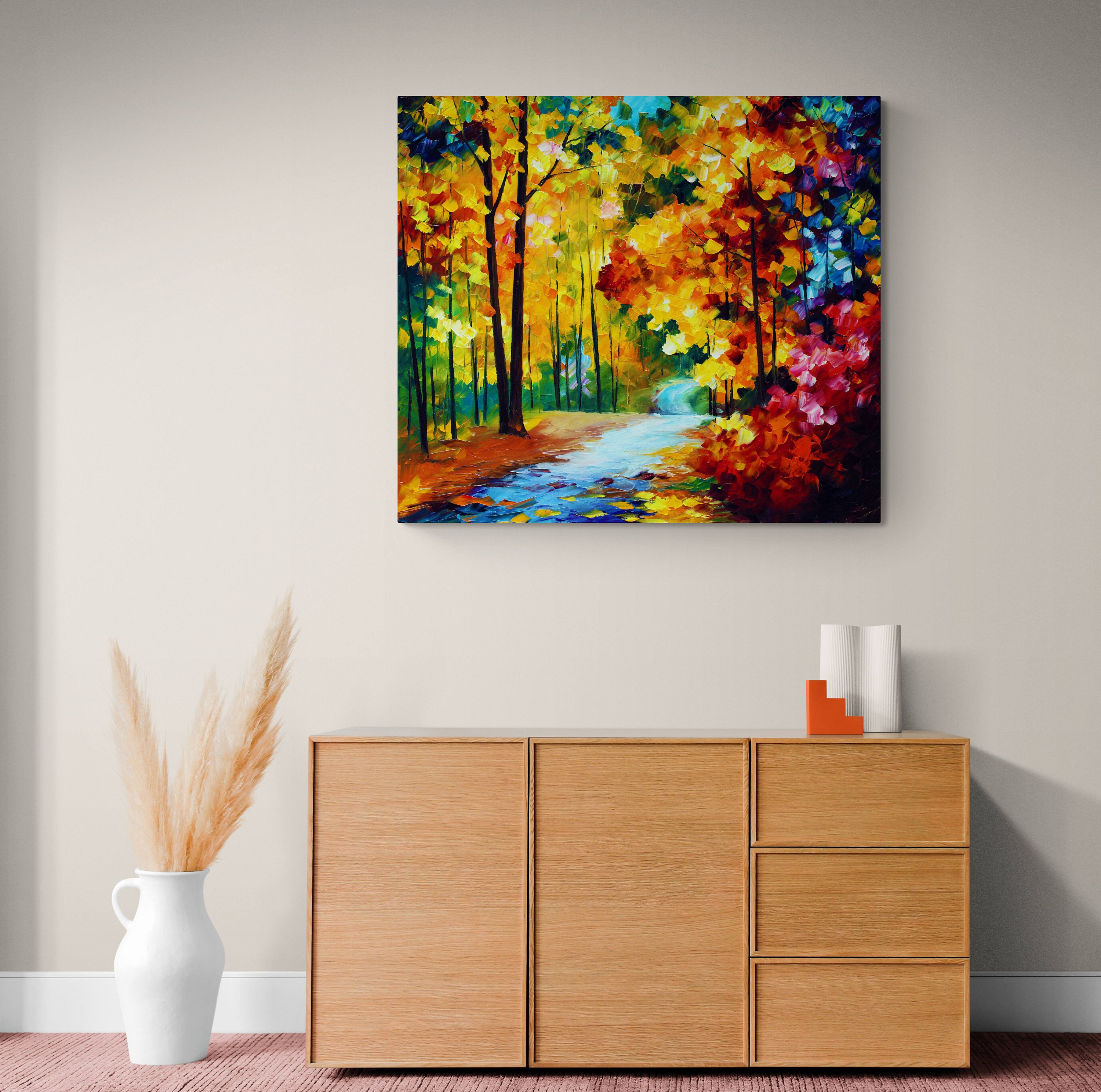 Autumn Wall Art Forest Print Nature Canvas Art by Leonid - Etsy