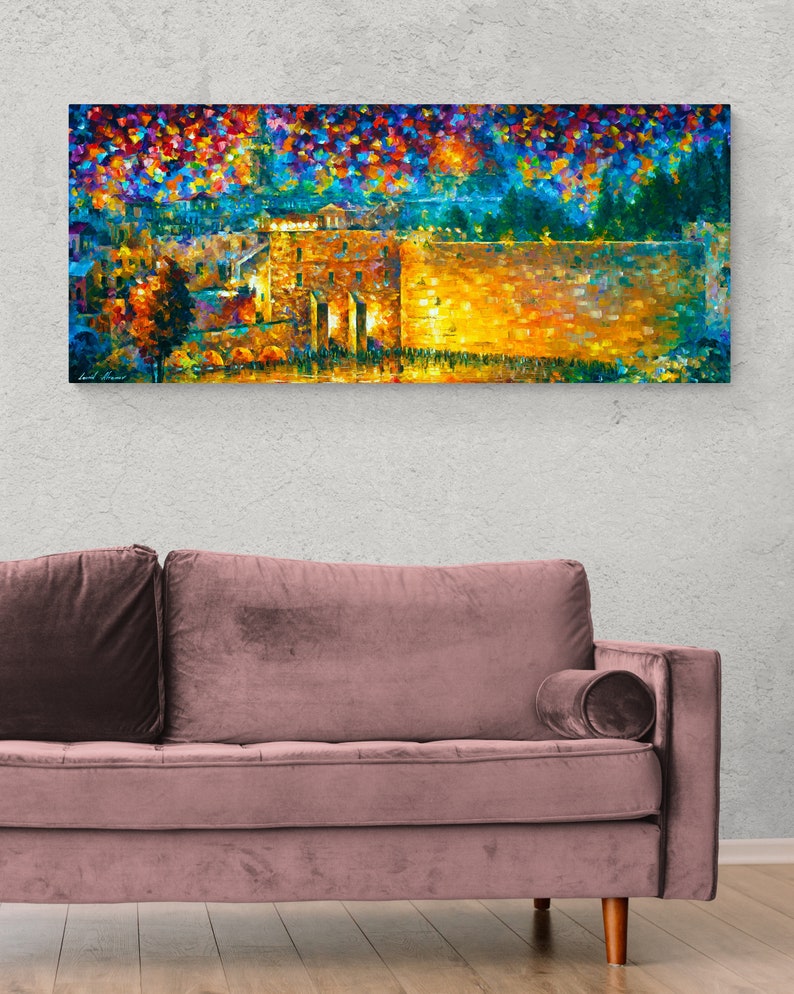 Jewish Canvas Art Print Wailing Wall by Leonid Afremov Etsy