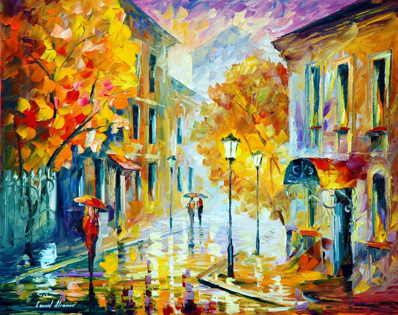 Wall Art Print Above Couch City Artwork by Leonid Afremov