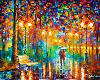 Canvas Art For Living Room • Landscape Artwork by Leonid Afremov - Rain's Rustle