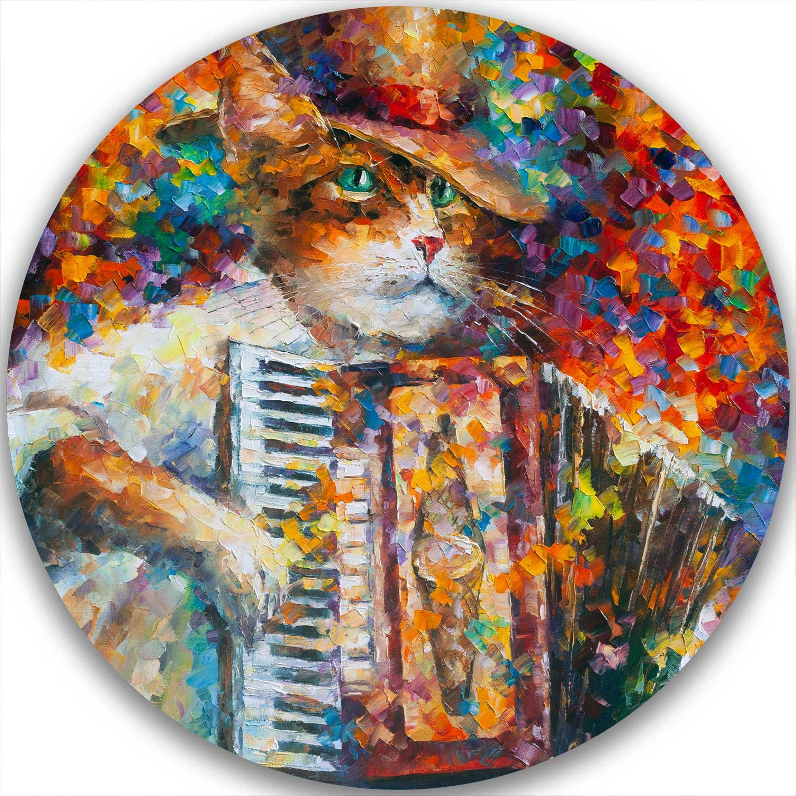 Cat Wall Art Print Accordion Artwork on Canvas by Leonid Etsy