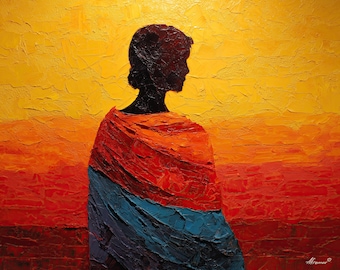 SUNSET DRAPE: Óleo pintado a mano sobre lienzo por Leonid Afremov Gallery