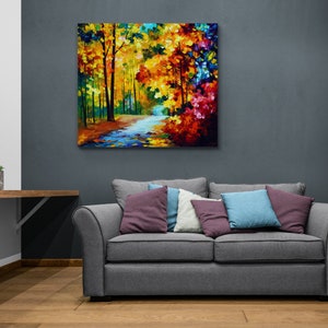 Autumn Wall Art Forest Print Nature Canvas Art by Leonid Afremov - Etsy