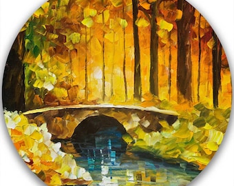 Autumn Wall Decoration Oil painting Round On Canvas By Leonid Afremov