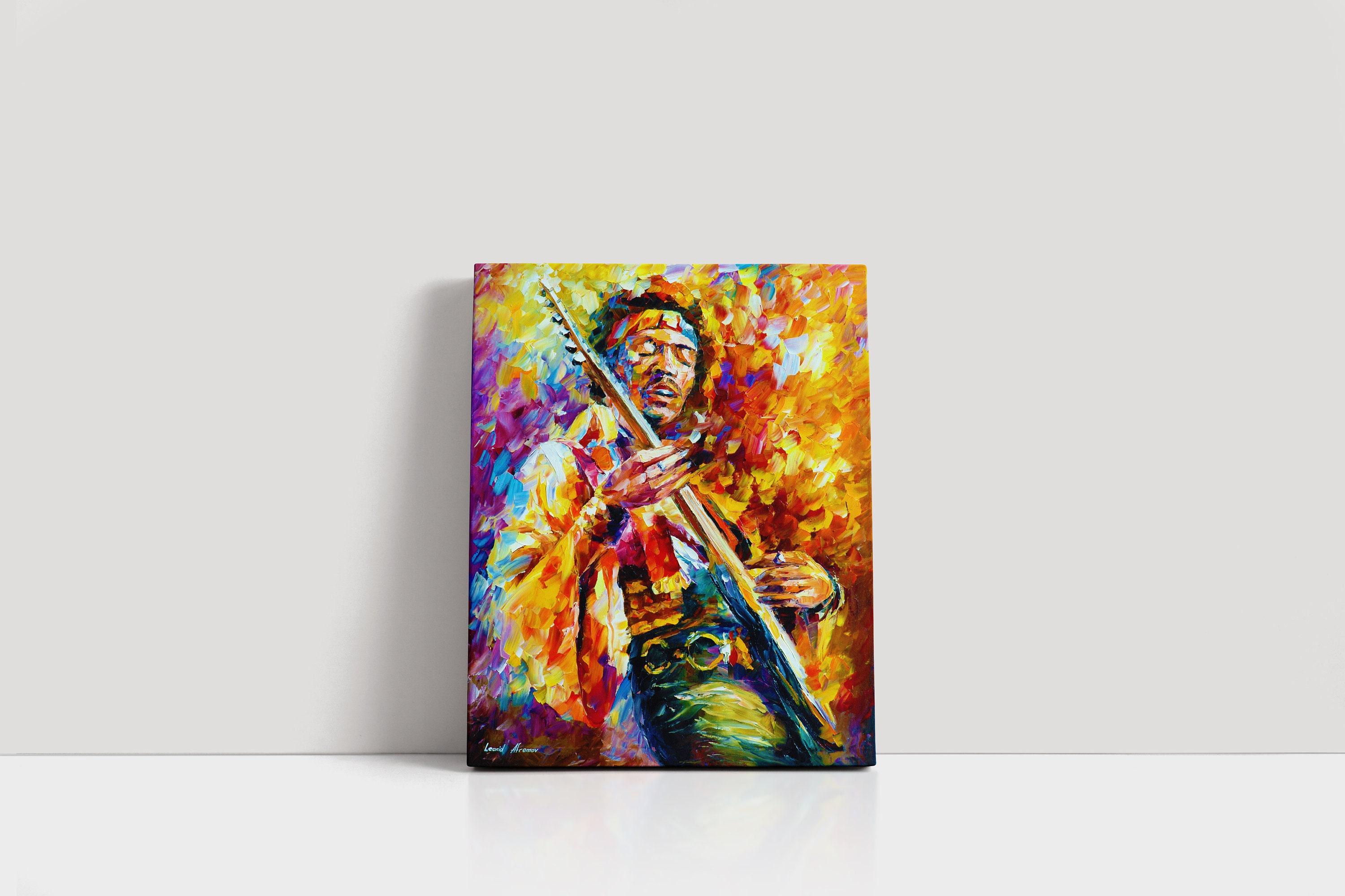Jimi Hendrix Portrait Oil Painting on Canvas by Leonid Afremov