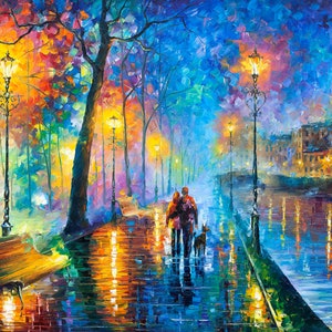 Canvas Wall Art • Large Romantic Artwork • Giclee Print On Canvas • By Leonid Afremov Studio - Melody Of The Night.