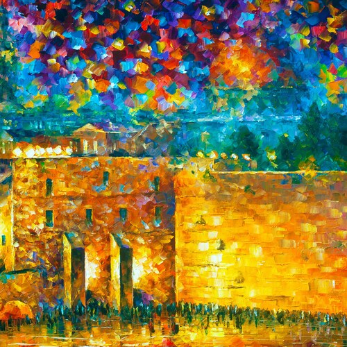 Jewish Canvas Art Print Wailing Wall by Leonid Afremov Etsy