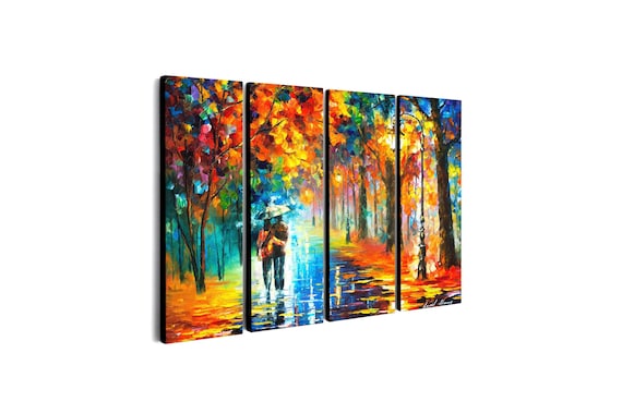Large Romantic Wall Art | 5 Panels Landscape Oil painting | Set Of Oil paintings Canvas by Leonid Afremov Studio