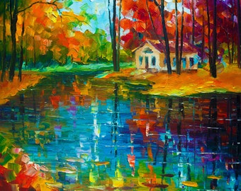 Bright Autumn Canvas Art, Colorful Landscape, Fall Scenery, Nature Wall Decor on Canvas - Leonid Afremov Studio