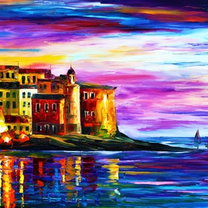 Liguria Wall Art Print Italy Artwork On Canvas By Leonid Afremov
