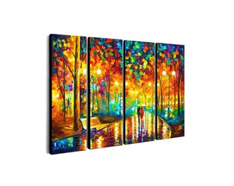 Colorful Large Wall Art | 2 Panels Oil painting | Multi Panel Canvas by Leonid Afremov Studio