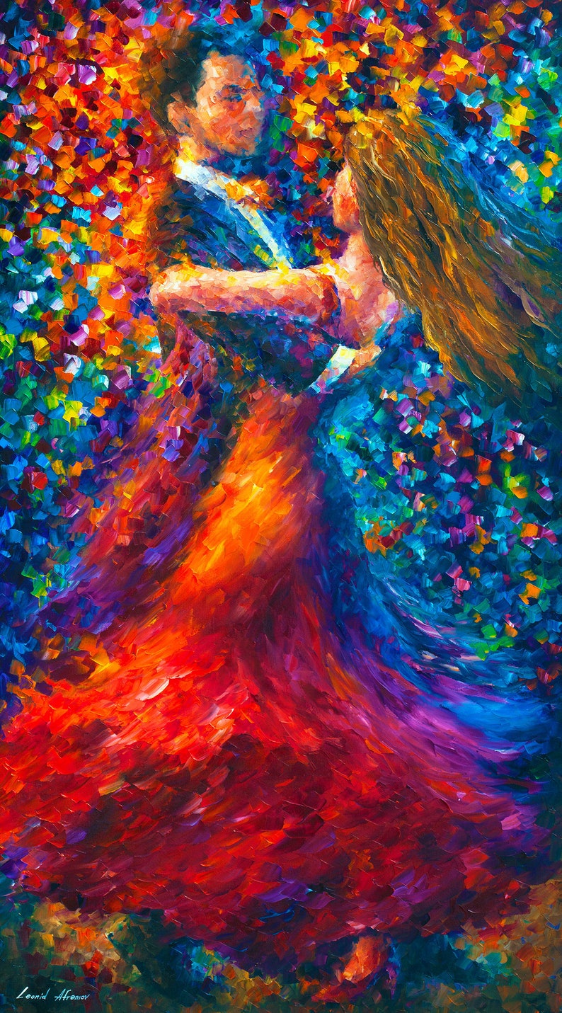 Dancing Couple Wall Decor Print Dance Artwork on Canvas by Etsy