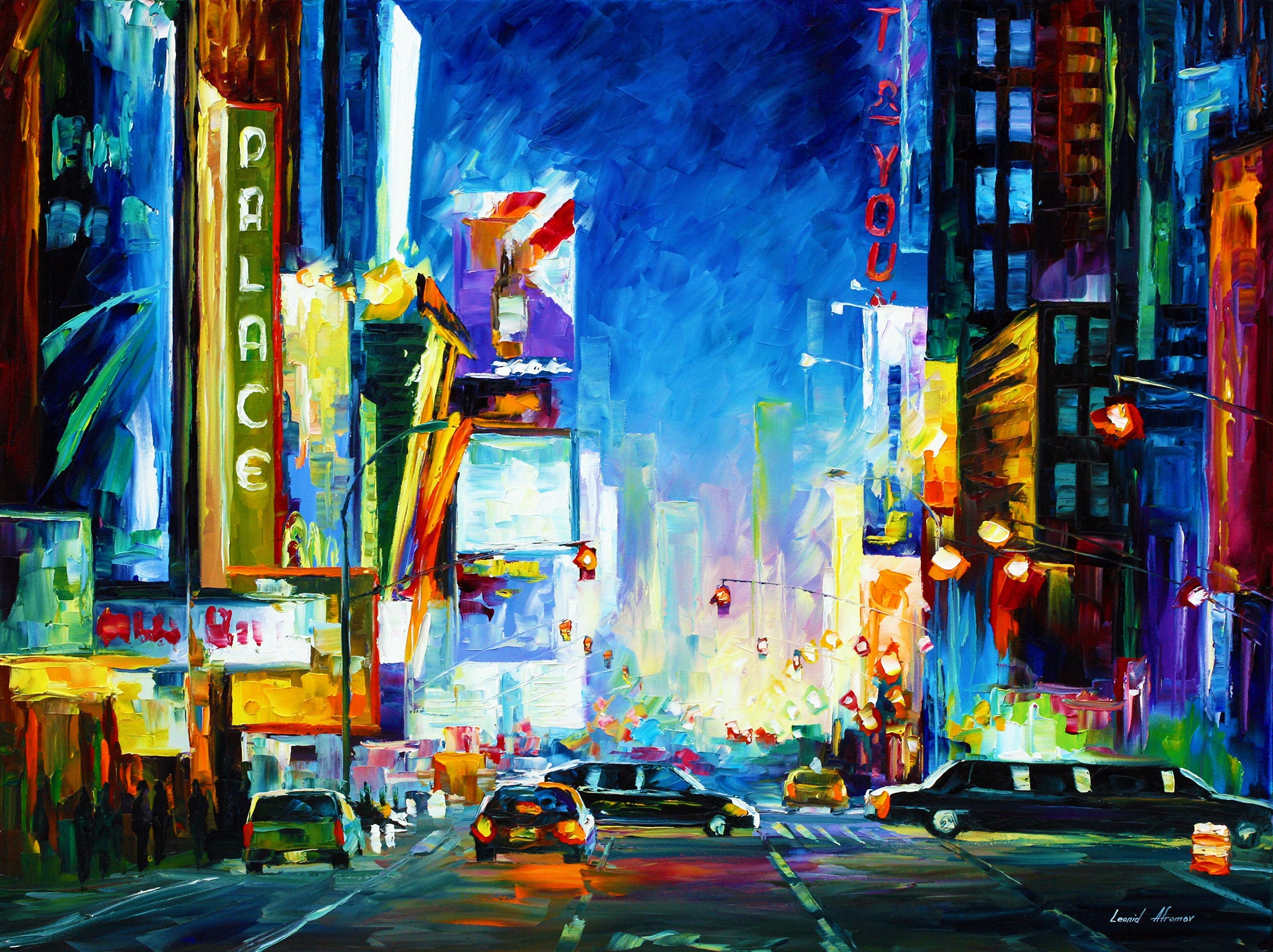Broadway Canvas Art Print New York Artwork By Leonid Afremov | Etsy