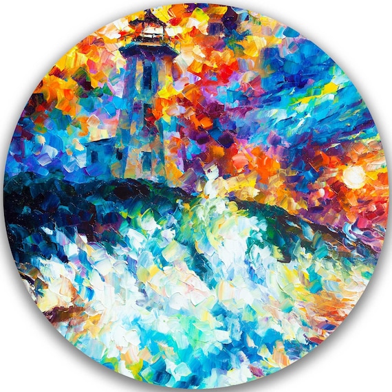 Lighthouse Wall Art Oil painting Storm Artwork On Canvas By Leonid Afremov