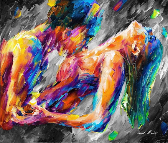 Passion - Nude Wall Art • Erotic Artwork • Naked Lovers• Sexual On Canvas by Leonid Afremov