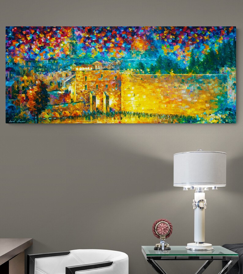 Jewish Canvas Art Print Wailing Wall by Leonid Afremov Etsy