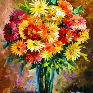 Flowers Canvas Art Print Floral Home Decor By Leonid Afremov