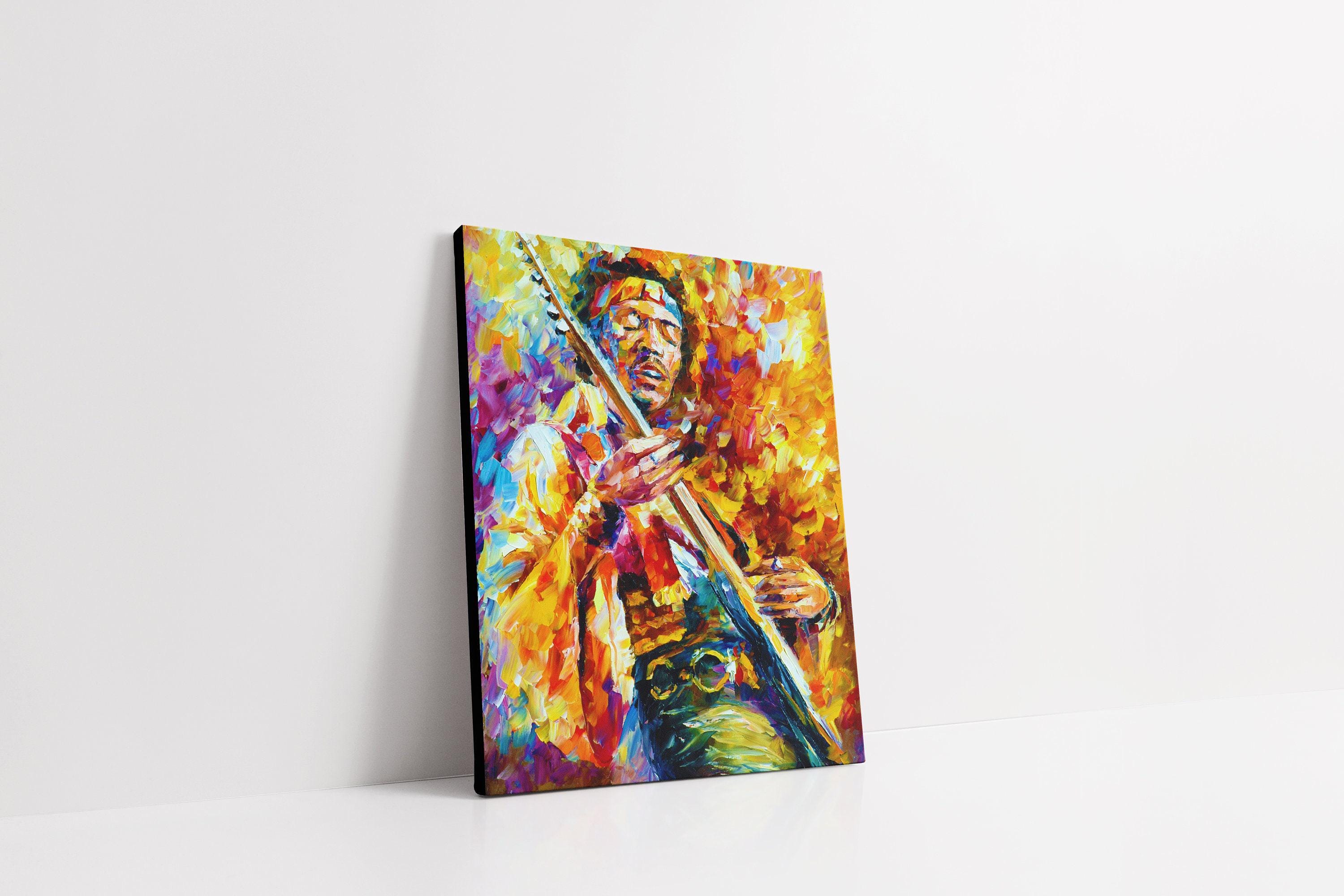 Jimi Hendrix Portrait Oil Painting on Canvas by Leonid Afremov