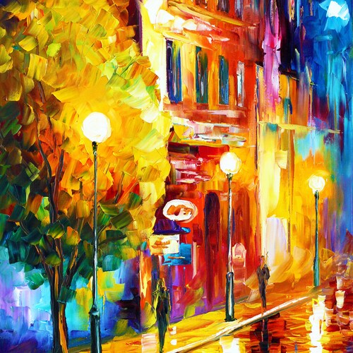 City Wall Decor Print Vertical Artwork on Canvas by Leonid Etsy