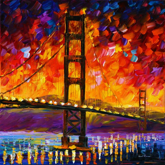 San Francisco's Golden Gate Bridge on Canvas: Oil painting for Your Home's Wall Art by Leonid Afremov Studio